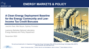 A Clean Energy Deployment Baseline for the Energy Community and Low-Income Tax Credit Bonuses